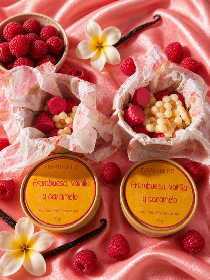 Frambuesa,vainilla,caramelo 🍮